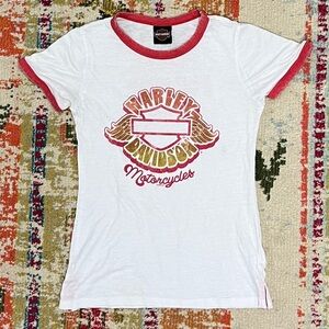 Women's Harley-Davidson Panama City Florida Ringer Motorcycle Tee tshirt